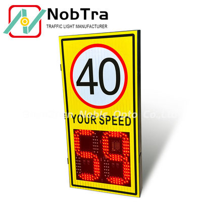 Weatherproof IP 54 Radar Feedback Sign Solar Featuring Radar Working Frequency 24.125GHZ and Speed Limit 1 to 99kmh for Road Speed Control