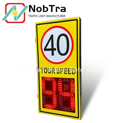 LED Display Type Radar Feedback Sign Solar Speed Limit 1 to 99kmh Weatherproof IP 54 Traffic Speed Monitoring Device for Enhanced Road Safety